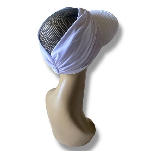 Women’s Sun Visor Beach Hat. Sun blocker Color:White OSFM Beach Summertime - Picture 3 of 9
